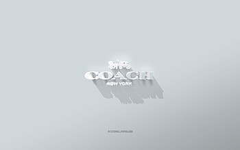 Coach logo, white background, Coach 3d logo, 3d art, Coach, 3d Coach emblem HD wallpaper
