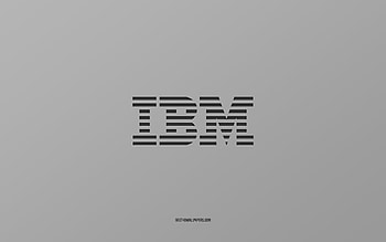IBM logo, gray background, stylish art, brands, emblem, IBM, gray paper texture, IBM emblem HD wallpaper