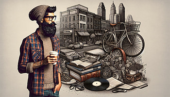Hipster Lifestyle Illustration, hipster, urban, illustration, fashion, coffee HD wallpaper