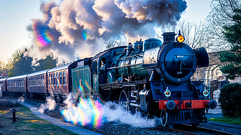 Majestic Steam Train: A Captivating Ultra, steam train, locomotive, smoke, railroad HD wallpaper