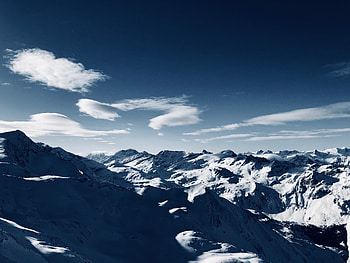 Blue Sky High Angle Mountains Clear Sky, sky, mountains, nature HD wallpaper