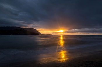 Nature, Sunset, Sea, Clouds, Horizon, Shore, Bank HD wallpaper