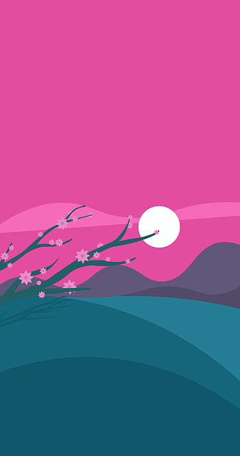 Sakura, sky, magenta, japanese HD phone wallpaper