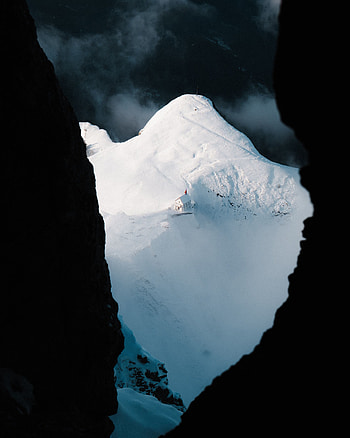 Nature, Snow, Mountain, Vertex, Top, Cave HD phone wallpaper