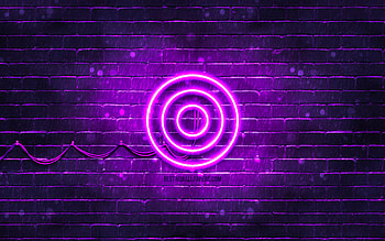 Target violet logo, , violet brickwall, Target logo, brands, Target neon logo, Target HD wallpaper