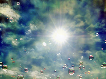 Abstract, Sky, Sun, Bubbles HD wallpaper