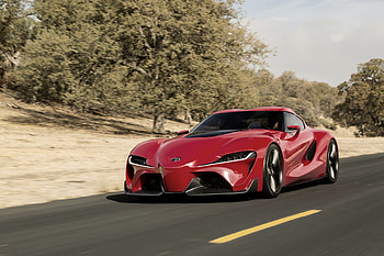 Red, Toyota FT-1 Concept Car, on road HD wallpaper