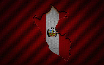 Peru map, , South American countries, Peruvian flag, red carbon background, Peru map silhouette, Peru flag, South America, Peruvian map, Peru, flag of Peru HD wallpaper