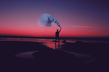 Smoke Bomb Person Dark Beach , smoke, person, graphy, beach, dark HD wallpaper