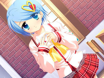 Mio Ogata, blue, anime girl, cute anime girl, anime, yellow, red, honey coming HD wallpaper