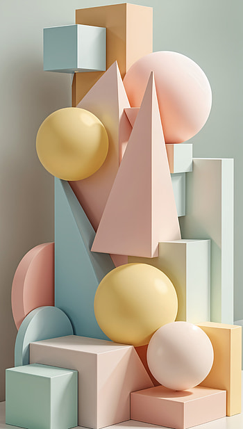 Pastel Geometric Harmony, Abstract HD phone wallpaper