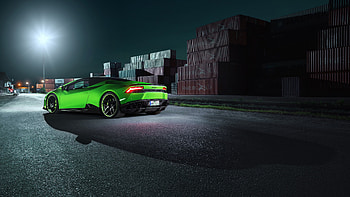 Green night cars, U TV, Lamborghini Huracan HD wallpaper
