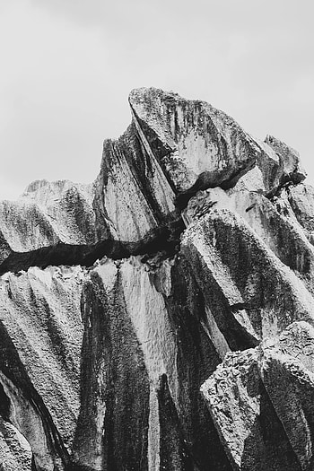 Nature, Rock, Vertex, Top, Cliff, Bw, Chb HD phone wallpaper