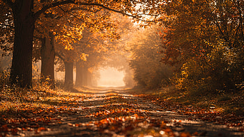 Sunlit Autumn Aesthetic —, Forest, Path, Tree HD wallpaper