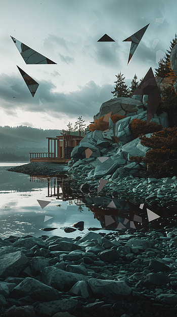 Tranquil Reflections: A Serene , landscape, nature, lake, mountain HD phone wallpaper