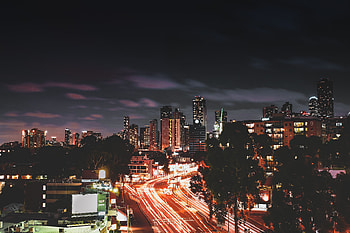 Cities, Night, Road, Night City, City Lights, Long-Term Exposure HD wallpaper