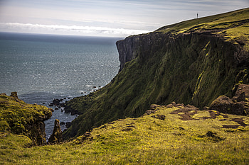Nature, Grass, Sea, Rocks, Coast, Cliff HD wallpaper