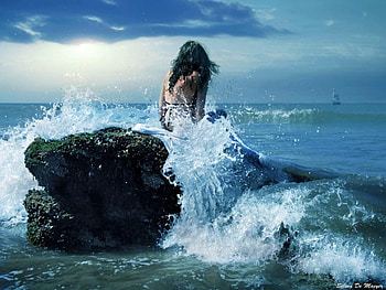 Mermaid on Beach, on beach, cool, mermaid HD wallpaper