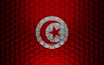 Tunisia flag, 3d hexagons texture, Tunisia, 3d texture, Tunisia 3d flag, metal texture, flag of Tunisia HD wallpaper
