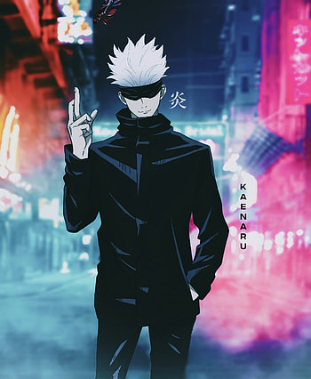 Gojo satorou, electric blue, art HD phone wallpaper