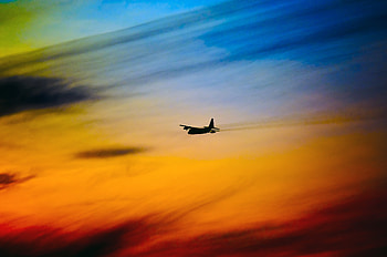 Sky, Silhouette, Miscellanea, Miscellaneous, Multicolored, Motley, Plane, Airplane HD wallpaper