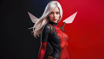 Lady Deadpool Lethal Charm, lady-deadpool, superheroes, artist, artwork, digital-art, ai HD wallpaper