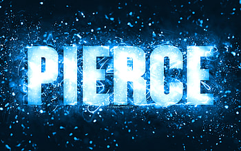 Happy Birtay Pierce, , blue neon lights, Pierce name, creative, Pierce Happy Birtay, Pierce Birtay, popular american male names, with Pierce name, Pierce HD wallpaper