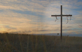 Easter Cross, cross, clouds, easter, grass, sun HD wallpaper
