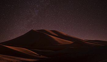 Desert, nighttime, stars, skyline HD wallpaper