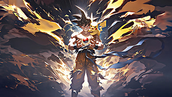 Goku X Pikachu, goku, pikachu, artist, artwork, digital-art, anime HD wallpaper