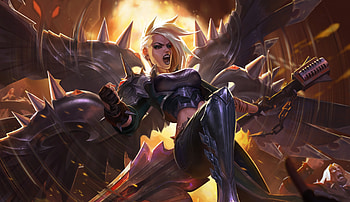 Angry girl, kayle, video game, League of Legends HD wallpaper