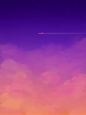 Sky, Art, Clouds, Plane, Airplane HD phone wallpaper