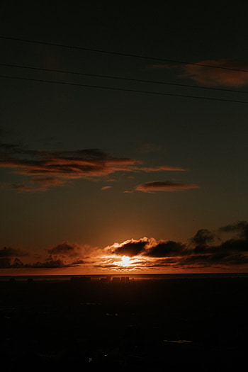 Sunset, Twilight, Clouds, Horizon, Dark, Dusk HD phone wallpaper