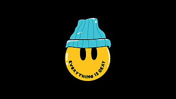 Everything Is Okae, emoji, smiling, dark, black, oled, artist, artwork, digital-art HD wallpaper