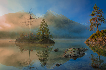 Nature, Mountains, Lake, Reflection, Wood, Tree, Spruce, Fir HD wallpaper
