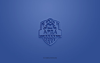 FC Arda Kardzhali, creative 3D logo, blue background, Bulgarian First League, 3d emblem, Bulgarian football team, Bulgaria, 3d art, Parva liga, football, FC Arda Kardzhali 3d logo HD wallpaper