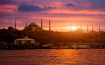 Hagia Sophia, Istanbul cityscape, Sultan Ahmed Mosque, Bosphorus view HD wallpaper