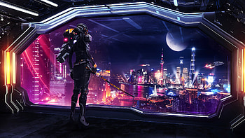 Scifi City Robot , scifi, artist, artwork, digital-art HD wallpaper