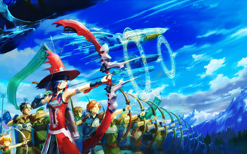 ANIME WARS, soldiers, war, knights, anime, fantasy, magicians, touhou, arrow, bow HD wallpaper