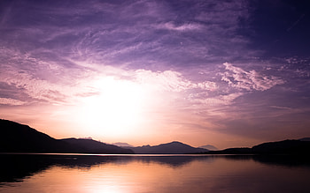 Sky Painting, colors, beautiful, lakes, reflection, clouds, nature, sky, mountains, sunset HD wallpaper