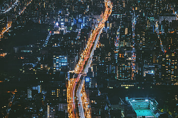 Cities, Building, View From Above, Road, Night City HD wallpaper