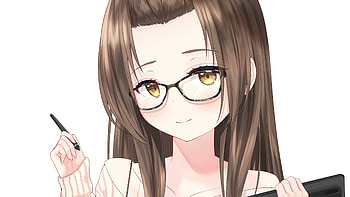Yellow Eyes Glasses Black Hair Anime Girl White Background Anime Girl HD wallpaper