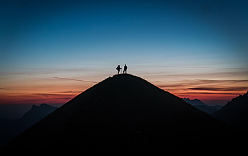 Sunset, Sky, Silhouette, Miscellanea, Miscellaneous, Journey, Hill HD wallpaper