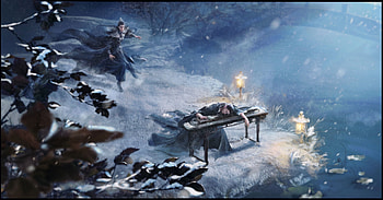 That Dark night, night, blue, fantasy, man, couple, luminos, jianyachi l HD wallpaper