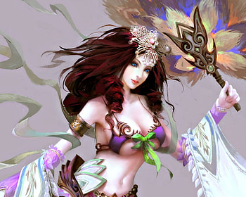 Fantasy girl, sorceress, pink, fantasy, game, xck, girl HD wallpaper