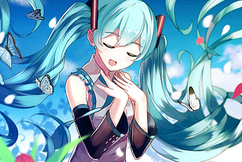 Cute, beautiful, Hatsune Miku, long hair HD wallpaper