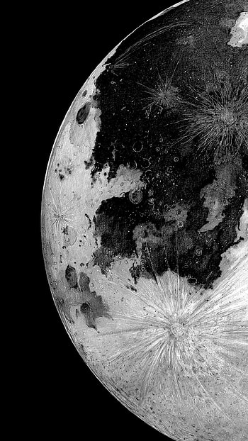 Moon Planet Amoled , Dark, Monochrome • For You, Black and White AMOLED HD phone wallpaper