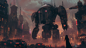 Mech Marvels: Sci-Fi, Sci Fi, Mech, futuristic, cityscape, technology HD wallpaper
