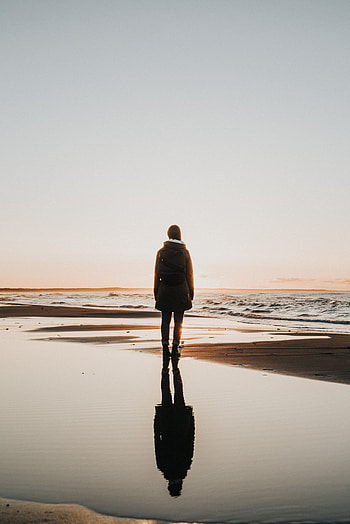 Alone, Nature, Sea, Shore, Bank, Silhouette, Seclusion, Privacy, Loneliness, Lonely HD phone wallpaper