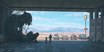 Scifi Robot Parking Garrage, scifi, robot, artist, artwork, digital-art, garage, future, fantasy, deviantart HD wallpaper